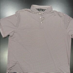 Ralph Lauren RLX Real Men's Striped Polo Shirt - Brown and White